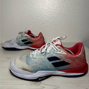 Babolat Jet Mach 3 All Court Mens Size 11 Blue White Red Tennis Shoes Sneakers